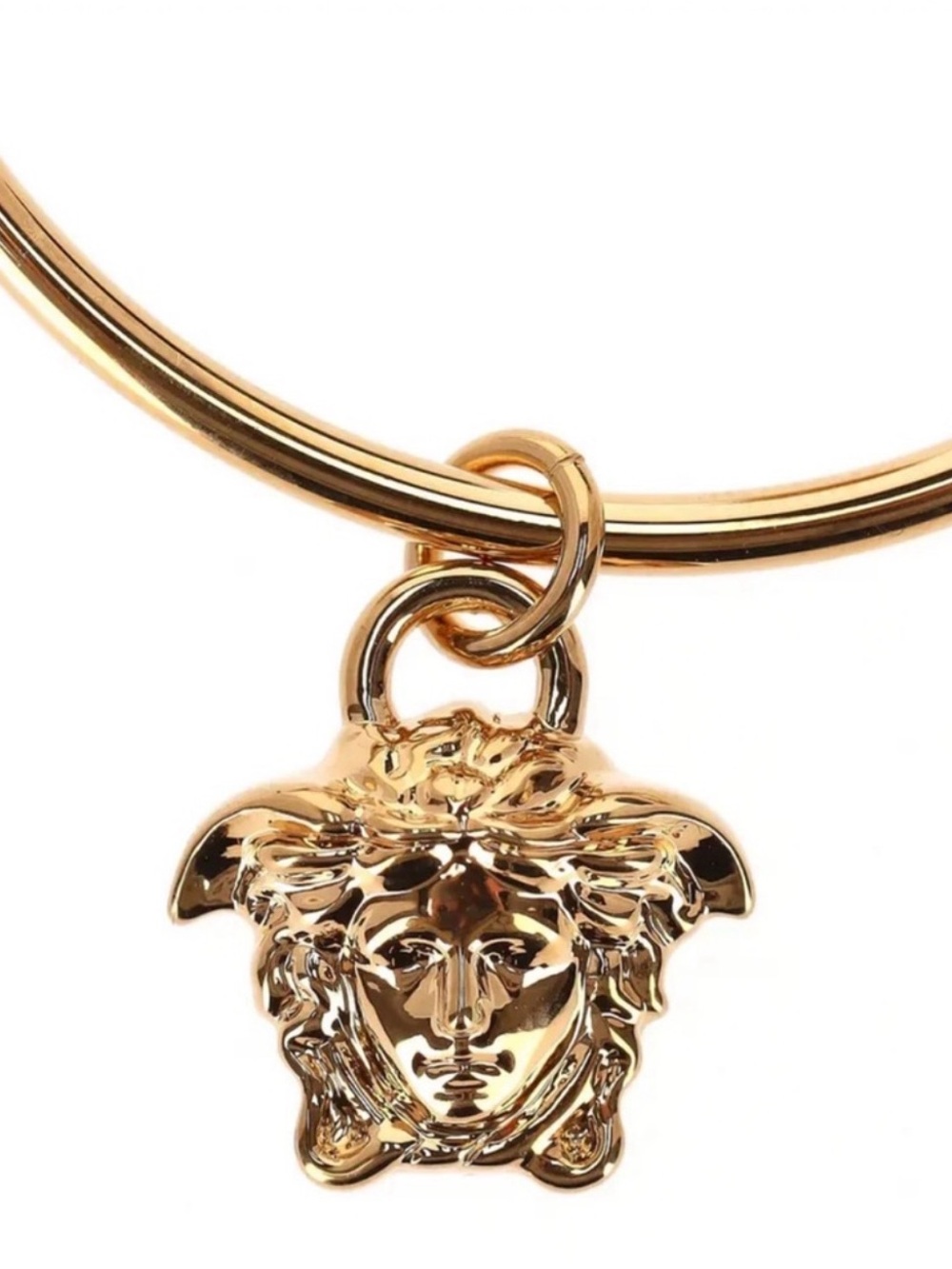 VERSACE Gold Hoop Earrings with Medusa pendant NEW IN BOX - Picture 3 of 11
